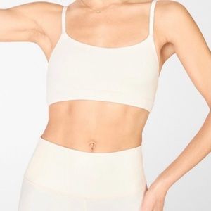 NWT Fabletics Light Pink Iridescent Luxe Bra & Leggings Matching Set